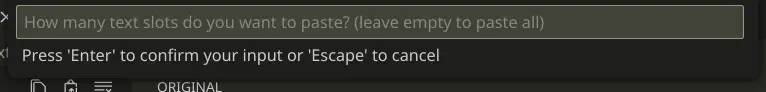 Paste input prompt