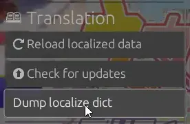 Translation section in menu